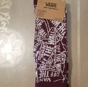 Red and White Van's logo socks